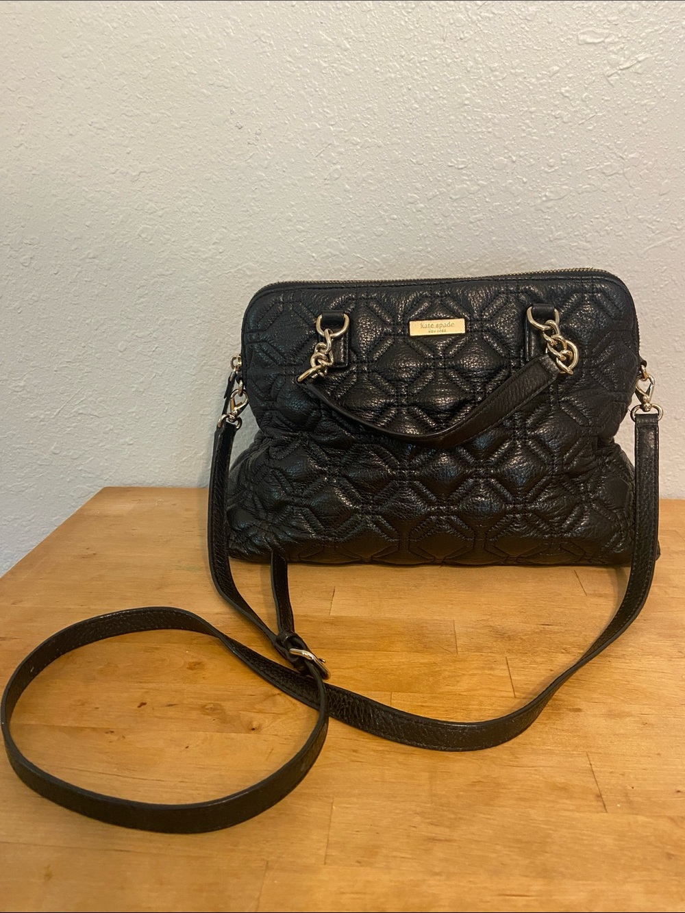 Kate Spade Black Small Rachelle Astor Court Quilted Bag